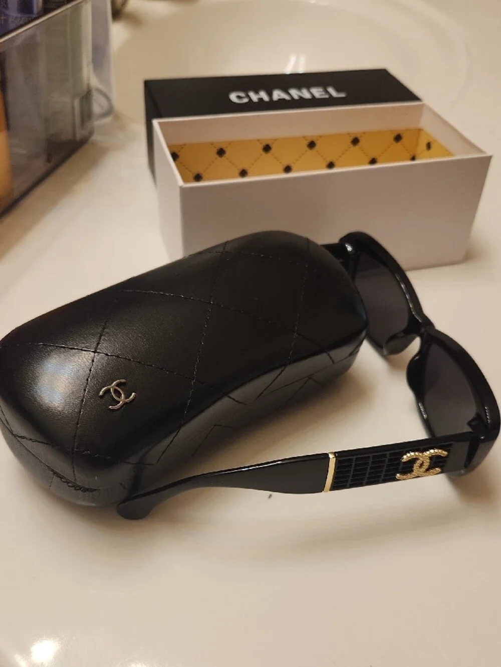 CHANEL Black and White Logo Gift Box